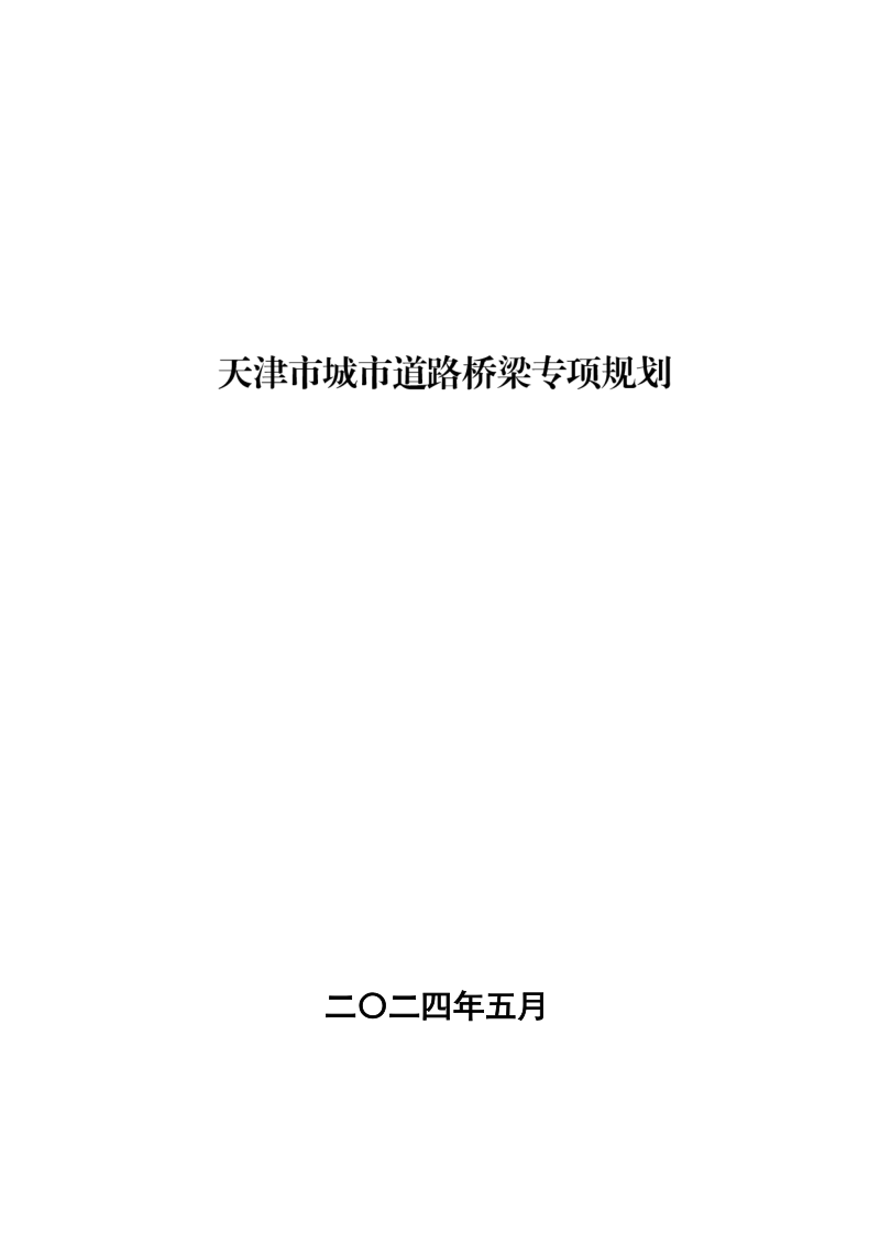 天津市城市道路桥梁专项规划