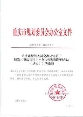 重庆市国土空间专项规划管理办法(试行)