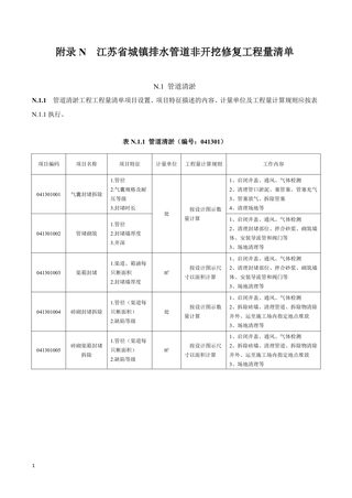 江苏省城镇排水管道非开挖修复工程量计算标准
