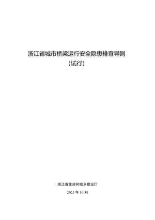 浙江省城市桥梁运行安全隐患排查导则（试行）