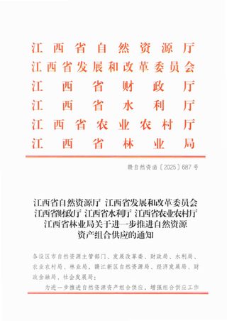 江西省自然资源厅《关于进一步推进自然资源资产组合供应的通知》赣自然资函〔2025〕687号