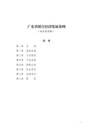 广东省低空经济发展条例（征求意见稿）