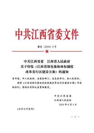 江西省深化集体林权制度改革先行区建设方案