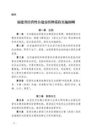 福建省经营性自建房挂牌巡检实施细则