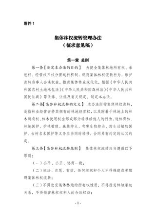 集体林权流转管理办法(征求意见稿)