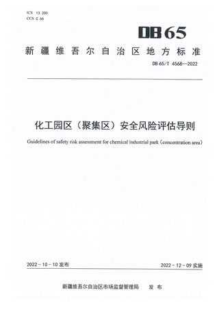 新疆维吾尔自治区《化工园区(聚集区)安全风险评估导则》DB65/T 4568-2022