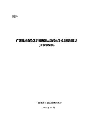 广西壮族自治区乡镇级国土空间总体规划编制要点(征求意见稿)