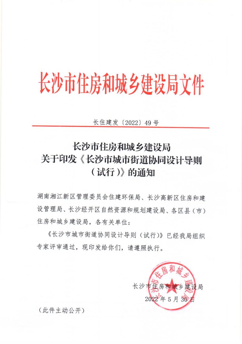 湖南省长沙市《长沙市城市街道协同设计导则》（试行）第2页