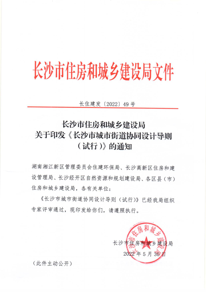 湖南省长沙市《长沙市城市街道协同设计导则》（试行）第2页