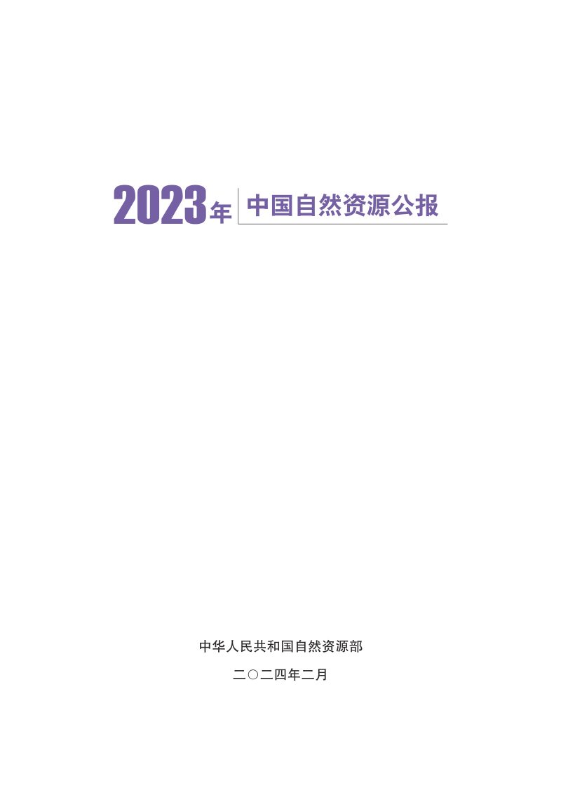 2023年中国自然资源公报第1页
