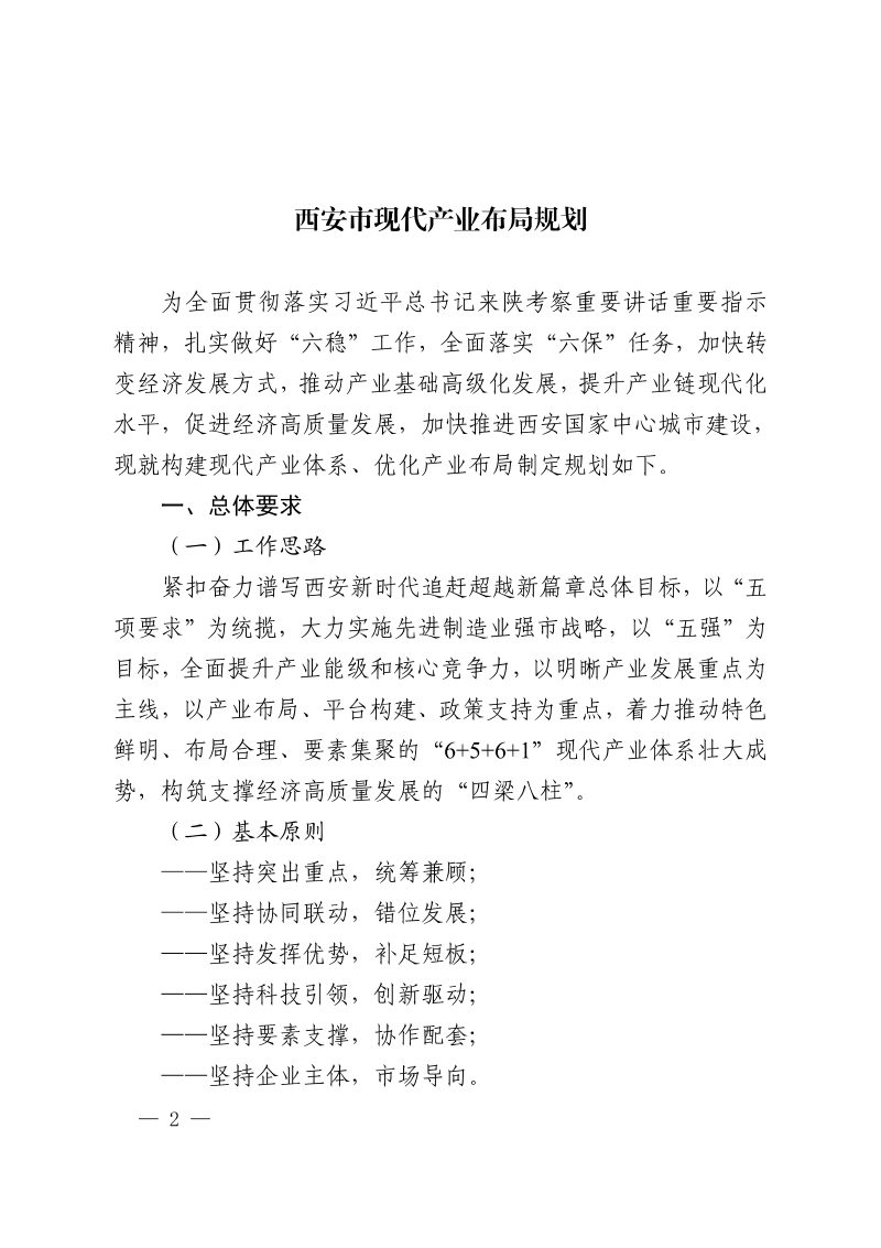 西安市现代产业布局规划第2页