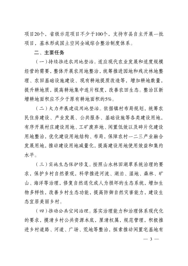 江苏省自然资源厅《江苏省国土空间全域综合整治项目管理办法（试行）》苏政办发〔2020〕26号第3页