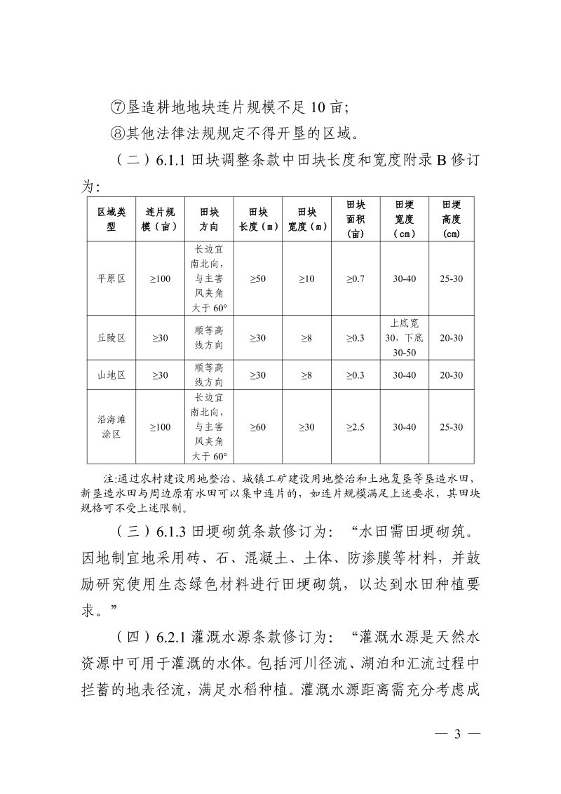 浙江省自然资源厅《关于修订土地整治相关技术规定部分条款的通知》浙自然资厅函〔2021〕449号第3页