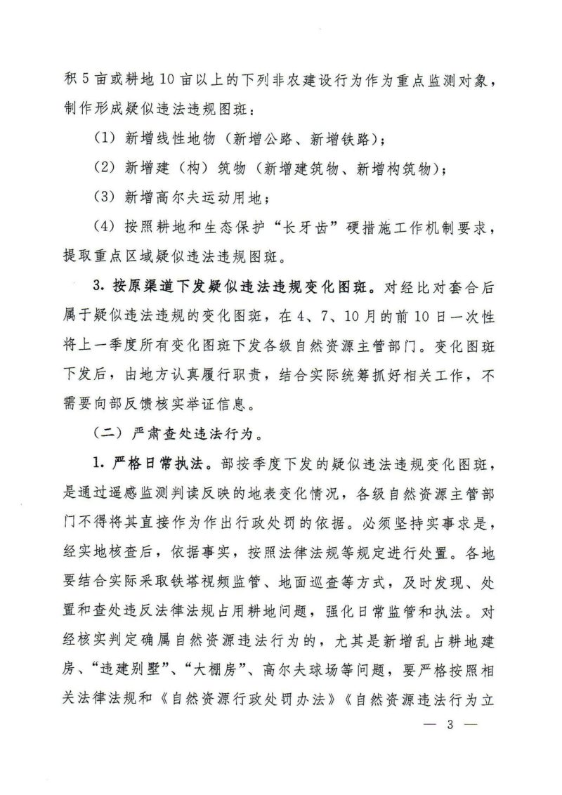 自然资源部办公厅《关于利用2024年季度卫片监测成果开展日常执法工作的通知》自然资办发〔2024〕4号第3页