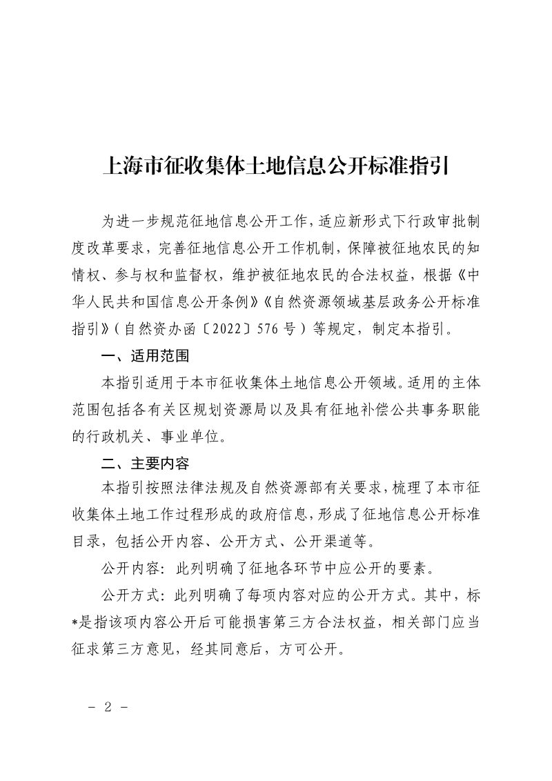上海市征收集体土地信息公开标准指引第2页