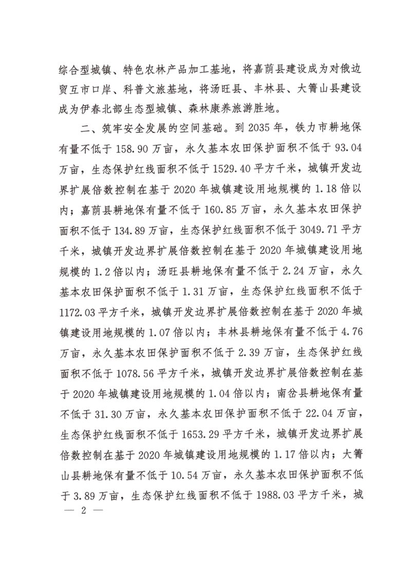 黑龙江省铁力市国土空间总体规划（2021-2035年）第2页