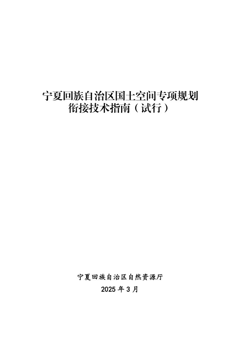 宁夏自治区自然资源厅《国土空间专项规划衔接技术指南（试行）》宁规委办发〔2025〕3号第3页