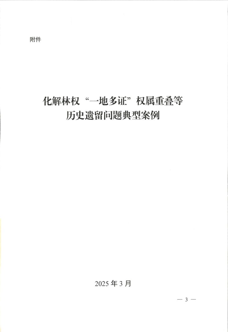 自然资源部办公厅 国家林业和草原局办公室《化解林权“一地多证”权属重叠等历史遗留问题典型案例》自然资办函〔2025〕689号第3页
