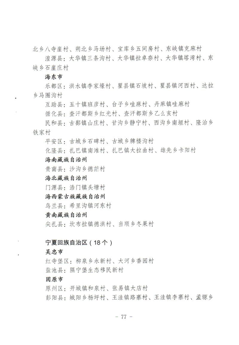 国家林业和草原局《关于公布第二批国家森林乡村名单的通知》林生发〔2019〕127号第3页