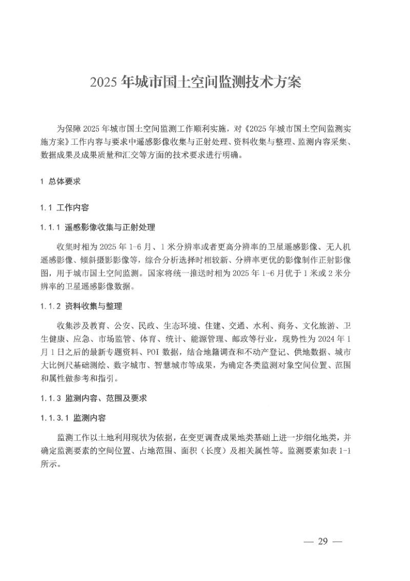 自然资源部《2025年城市国土空间监测技术方案》自然资办函〔2025〕1311号第7页
