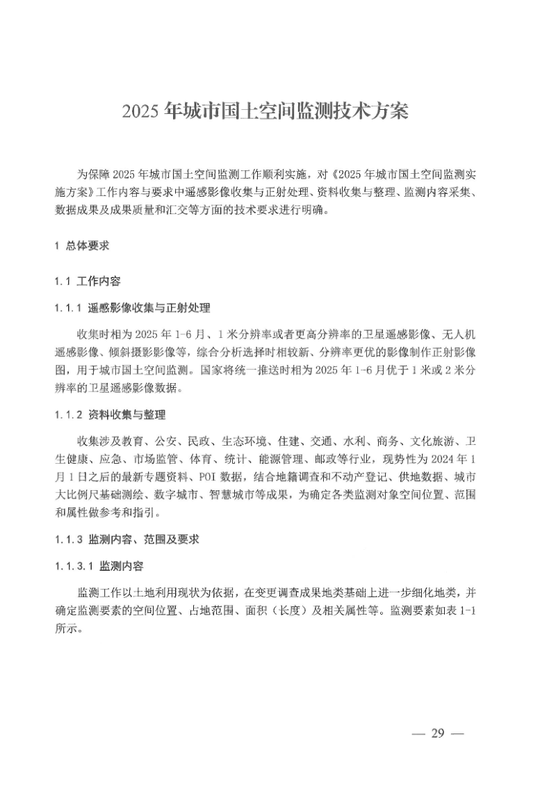 自然资源部《2025年城市国土空间监测技术方案》自然资办函〔2025〕1311号第7页