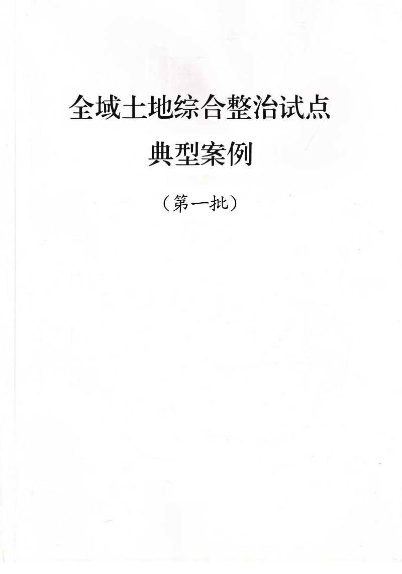 自然资源部《全域土地综合整治试点典型案例（第一批）》第1页