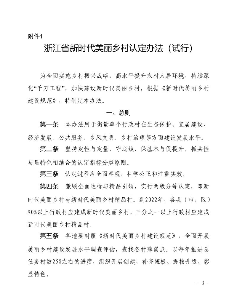 浙江省新时代美丽乡村认定办法（试行）第3页