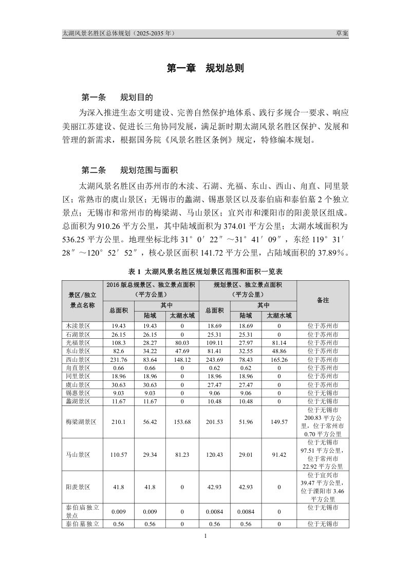 太湖风景名胜区总体规划（2025-2035年）第3页