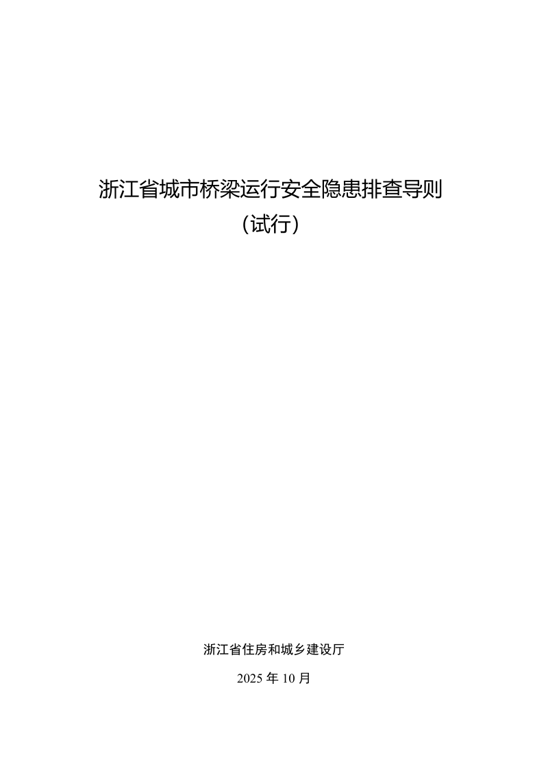 浙江省城市桥梁运行安全隐患排查导则（试行）第1页