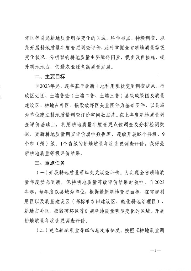 贵州省农业农村局《贵州省耕地质量年度变更调查评价工作实施方案》黔农办发〔2023〕19号第3页