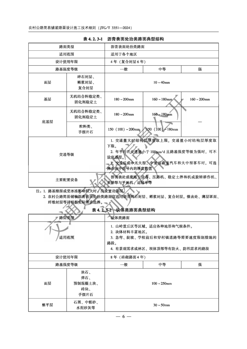 《农村公路简易铺装路面设计施工技术细则》JTG T 3351—2024第9页