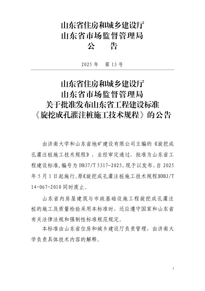 山东省《旋挖成孔灌注桩施工技术规程》DB37/T5317-2025第3页