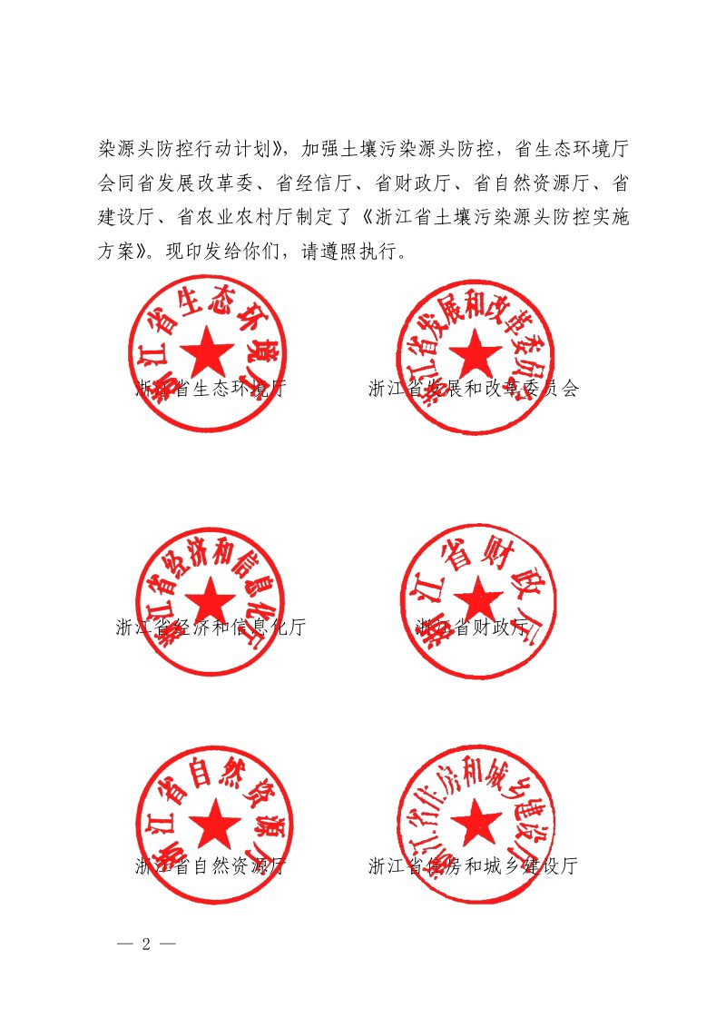 浙江省生态环境厅等7部门《浙江省土壤污染源头防控实施方案》浙环发〔 2025〕 29 号第2页
