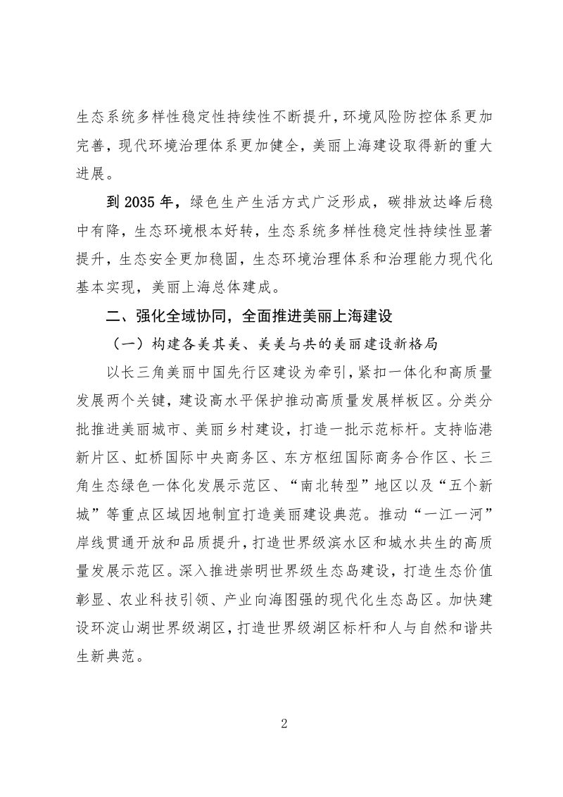 美丽上海建设“十五五”规划 （征求意见稿）第2页