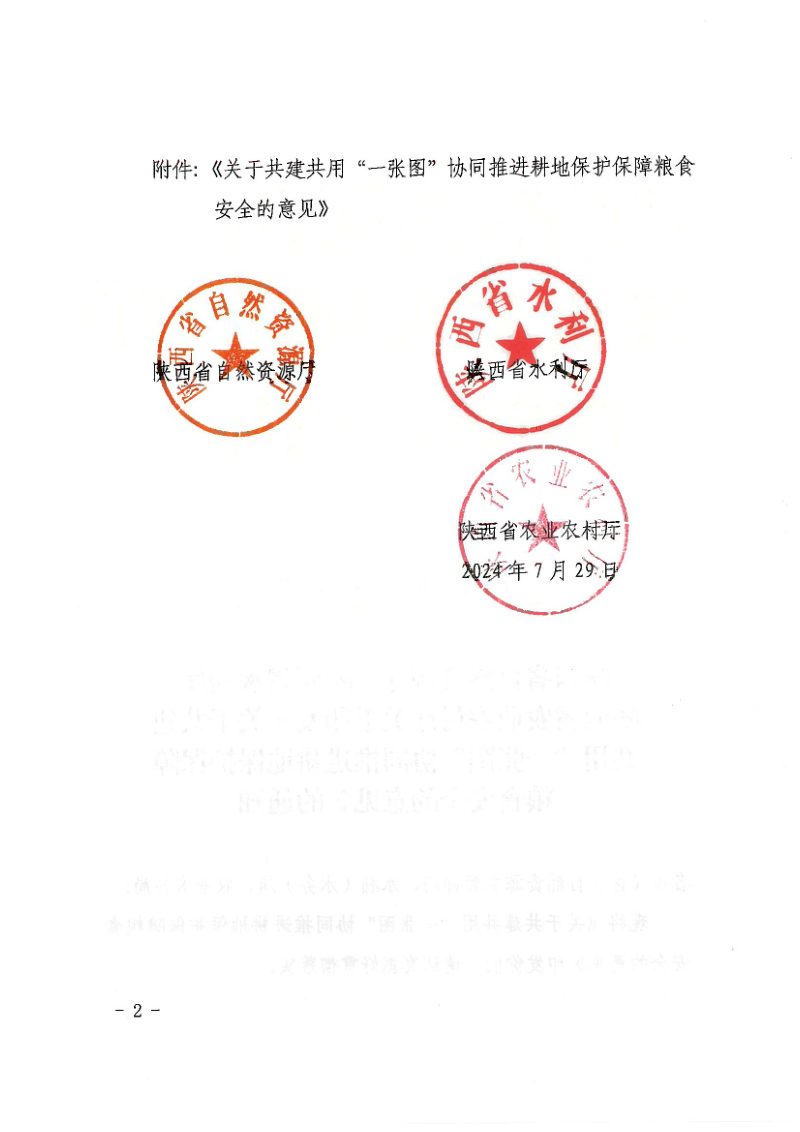 陕西省自然资源厅《关于共建共用“一张图”协同推进耕地保护保障粮食安全的意见》陕自然资发〔2024〕826号第2页