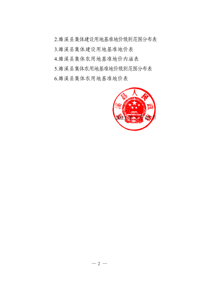 濉溪县人民政府《关于公布濉溪县集体建设用地、集体农用地基准地价成果的通知》濉政秘〔2023〕30号第2页