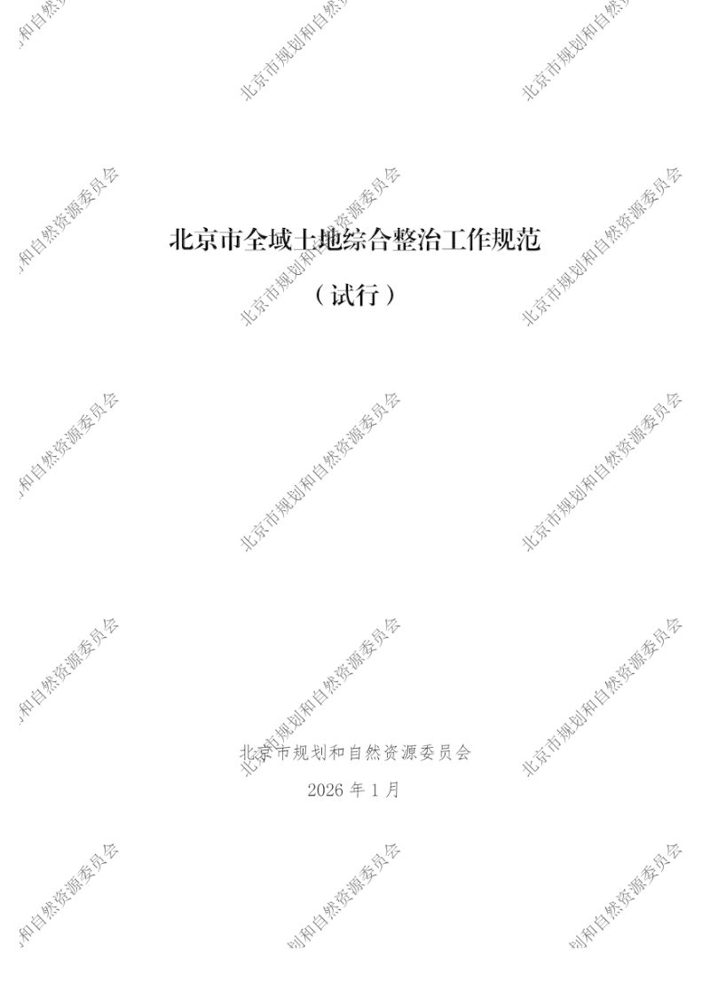 北京市全域土地综合整治工作规范（试行）第1页