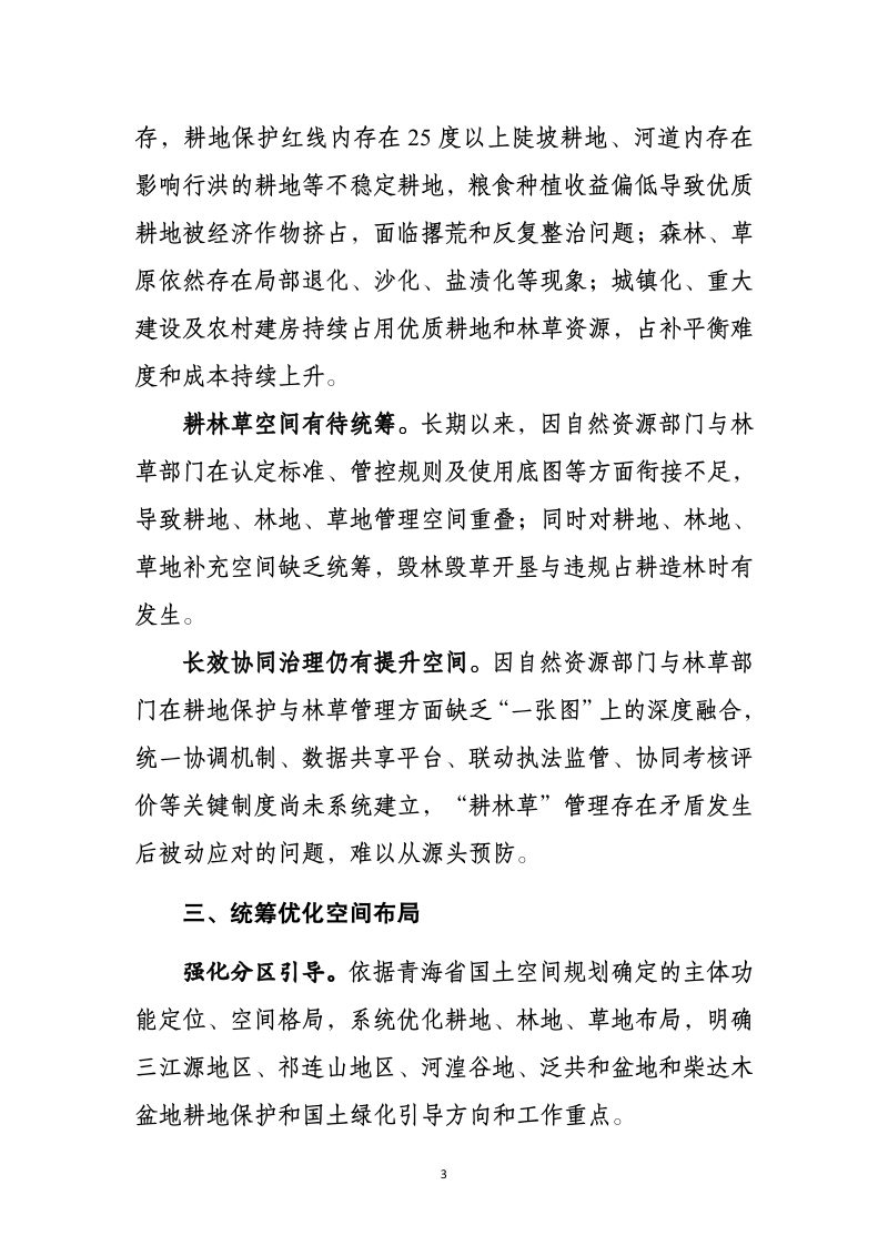 青海省耕地保护和国土绿化空间专项规划（2026—2035年）第3页