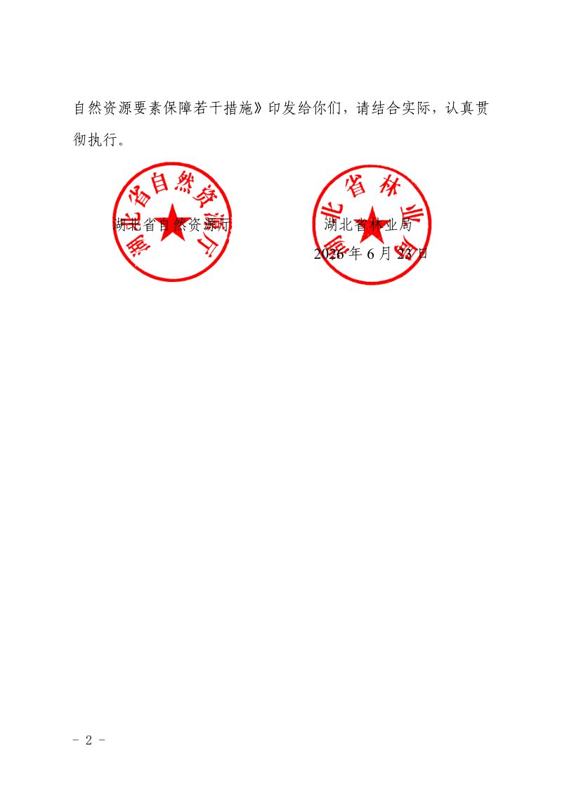 湖北省自然资源厅 湖北省林业局《进一步做好自然资源要素保障若干措施》鄂自然资发〔2026〕12号第2页