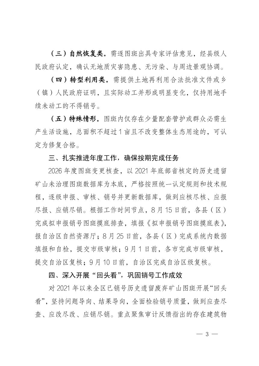 宁夏回族自治区自然资源厅《关于进一步规范历史遗留矿山图斑变更核查工作的通知》宁自然资办发〔2026〕14号第3页