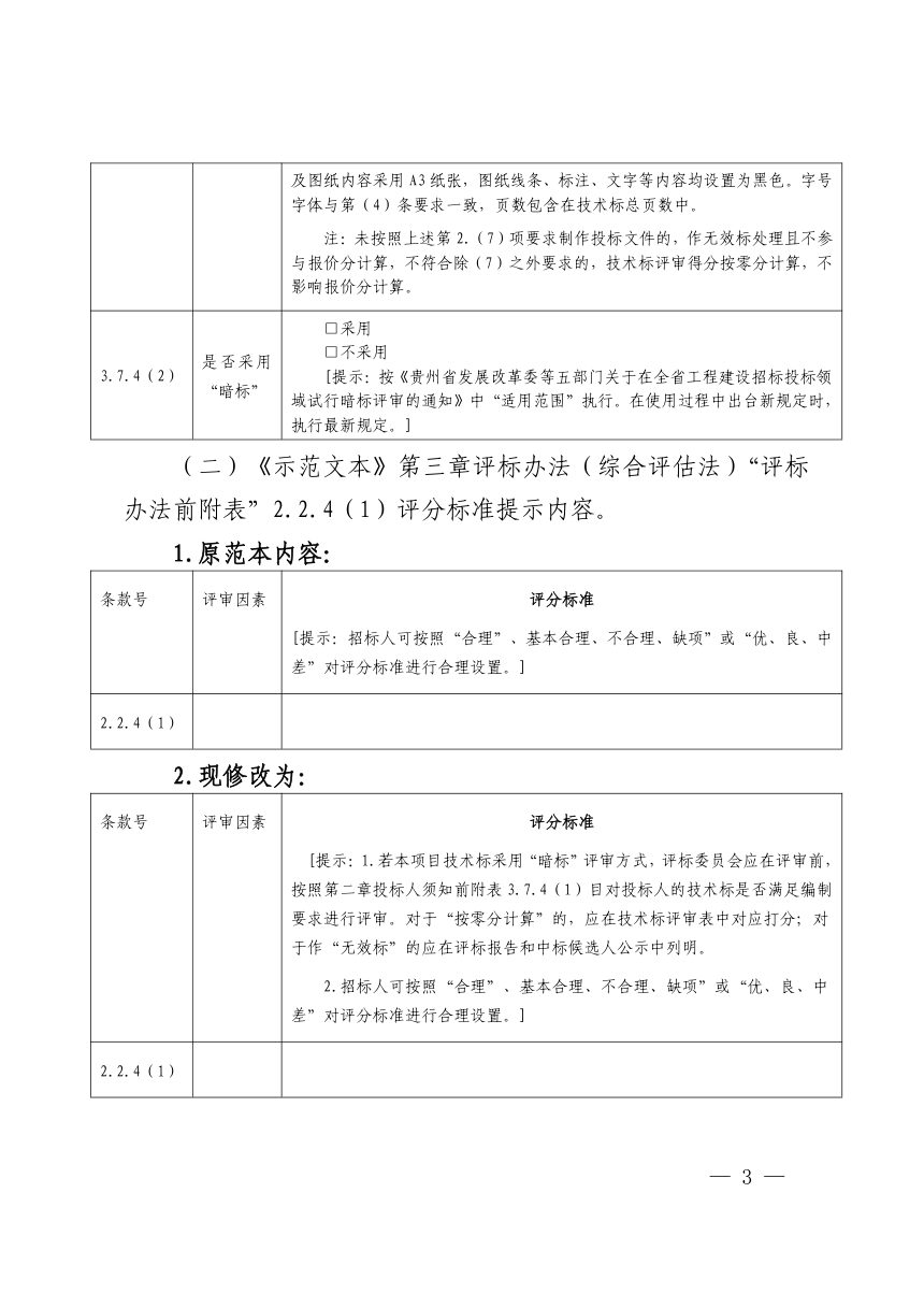 贵州省水利厅《关于修改完善水利工程系列标准招标文件（示范文本）的通知》黔水建〔2026〕9号第3页