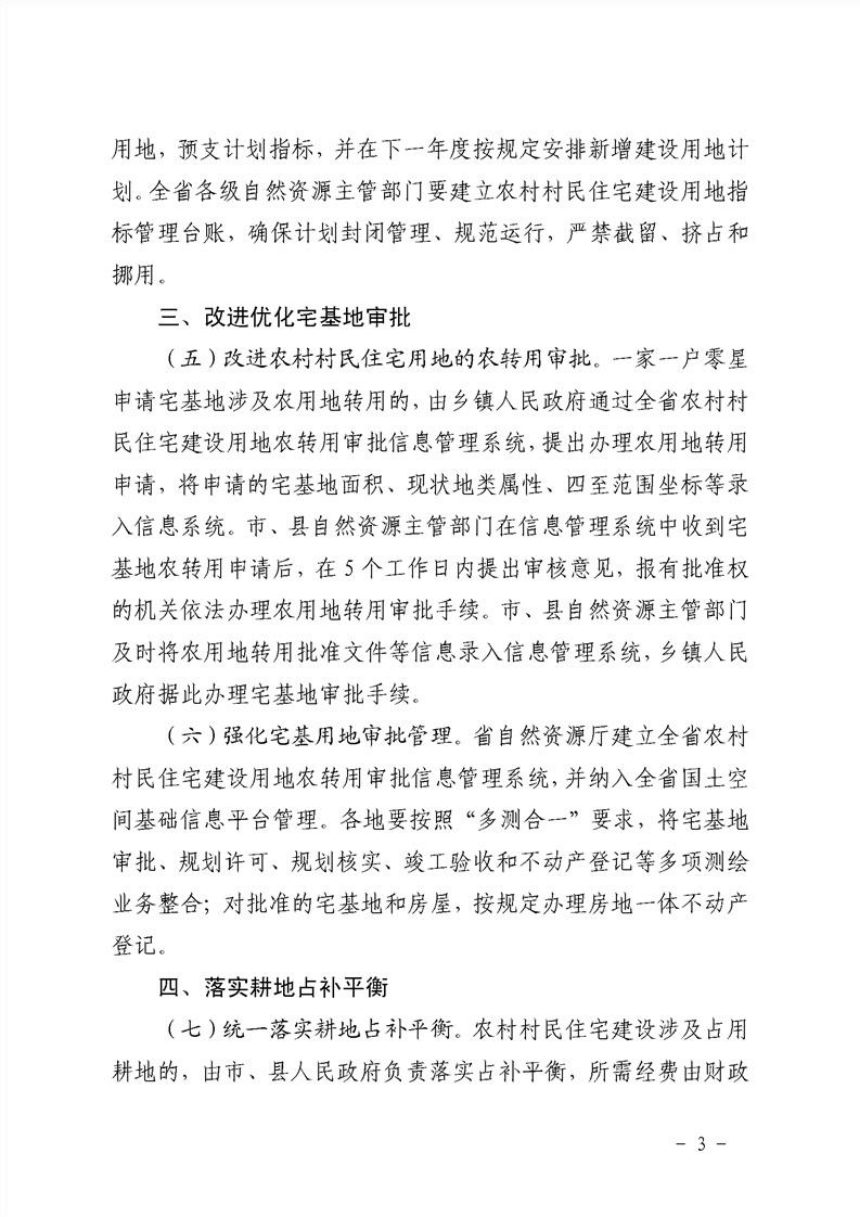 安徽省自然资源厅 安徽省农业农村厅《关于切实保障农村村民住宅建设合理用地的通知》皖自然资管〔2020〕5号第3页