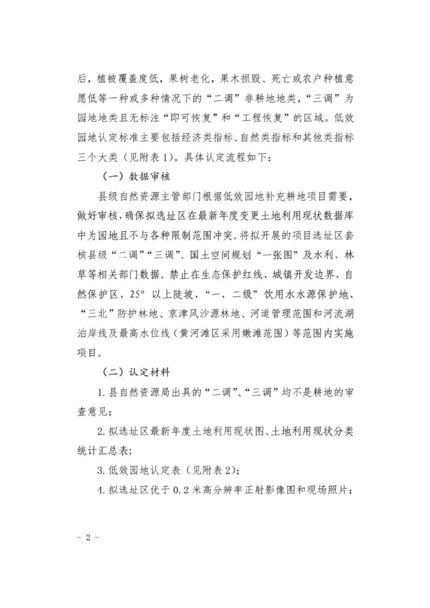 山西省自然资源厅《关于将部分低效园地纳入占补平衡管理的通知》晋自然资函〔2023〕261号第2页