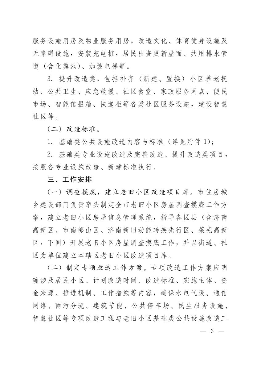 济南市人民政府办公厅《关于深入推进老旧小区改造的实施意见》济政办字〔2020〕21号第3页