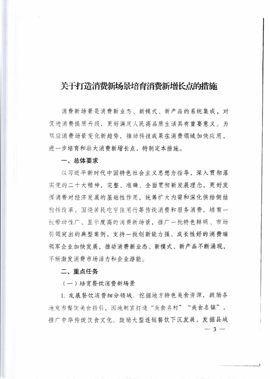 国家发展改革委等部门《关于打造消费新场景培育消费新增长点的措施》发改就业〔2024〕840号第3页
