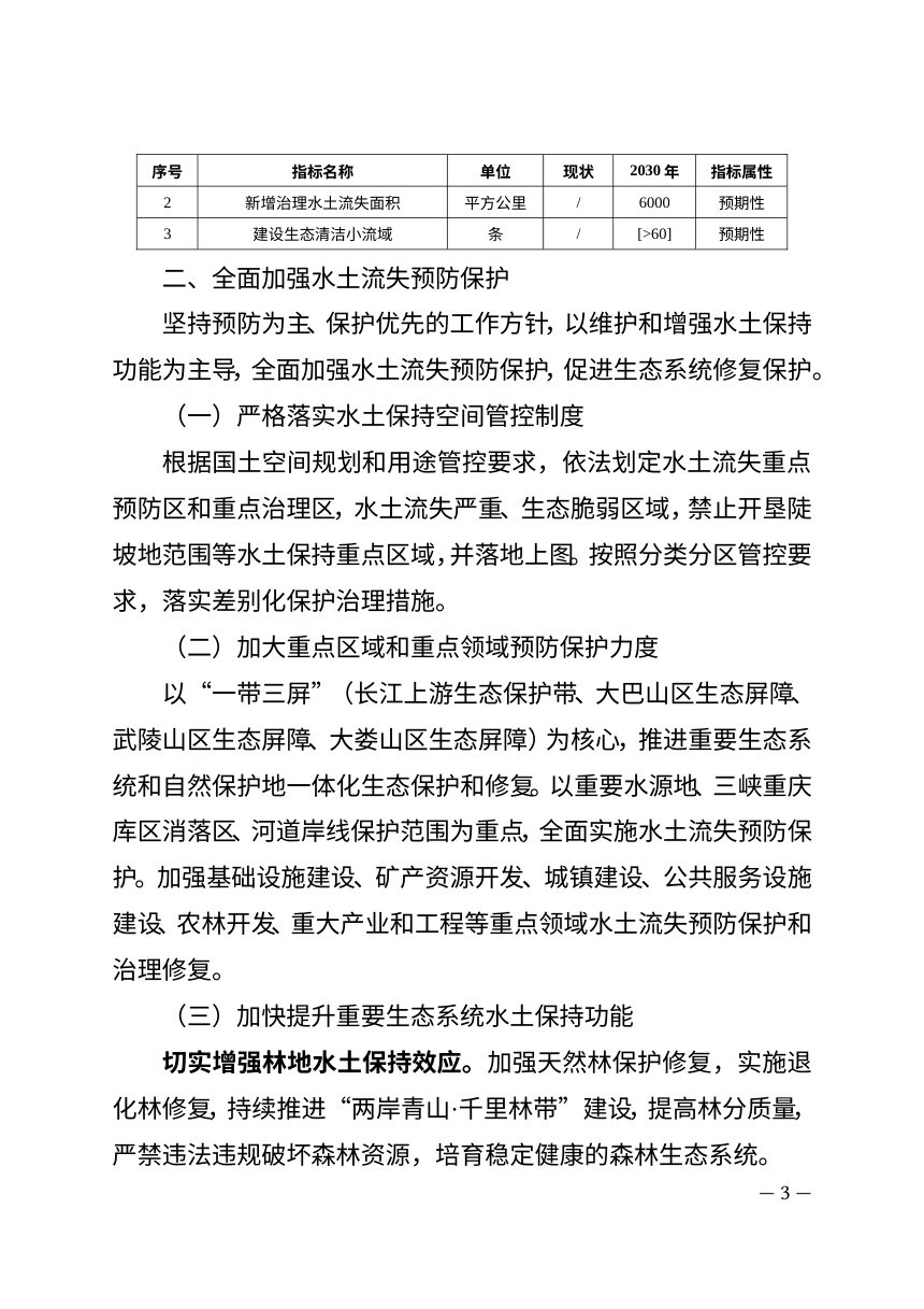 重庆市水土保持“十五五” 实施方案（2026-2030年）第3页