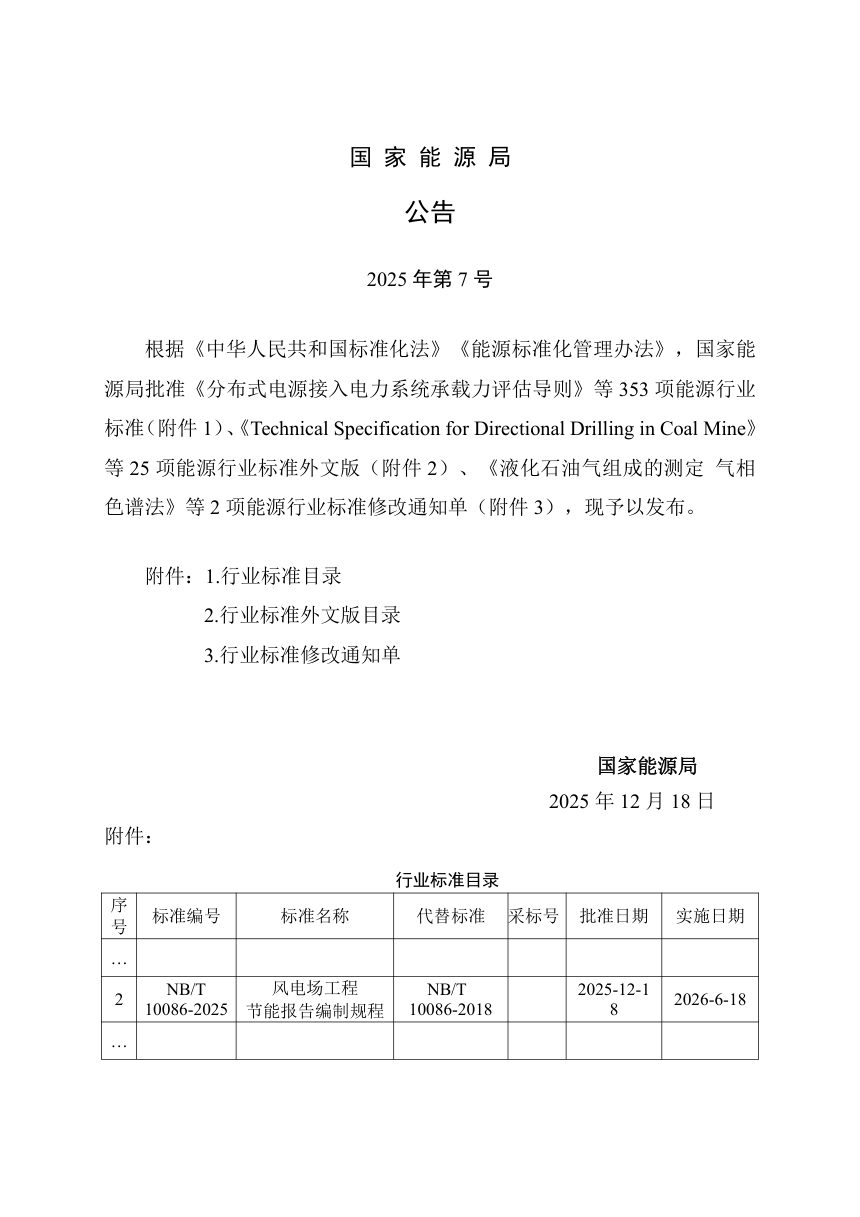 《风电场工程节能报告编制规程》NB/T 10086-2025（报批稿）第3页