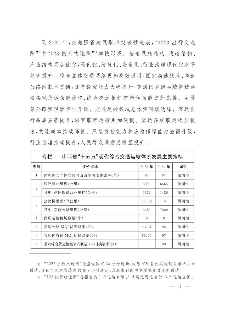 山西省“十五五”现代综合交通运输体系发展规划第3页