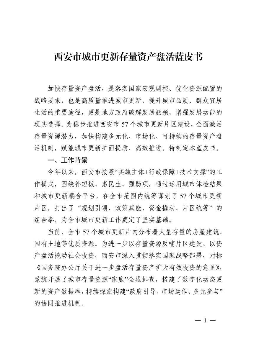 西安市城市更新片区存量资产盘活蓝皮书（2026—2028年）第3页
