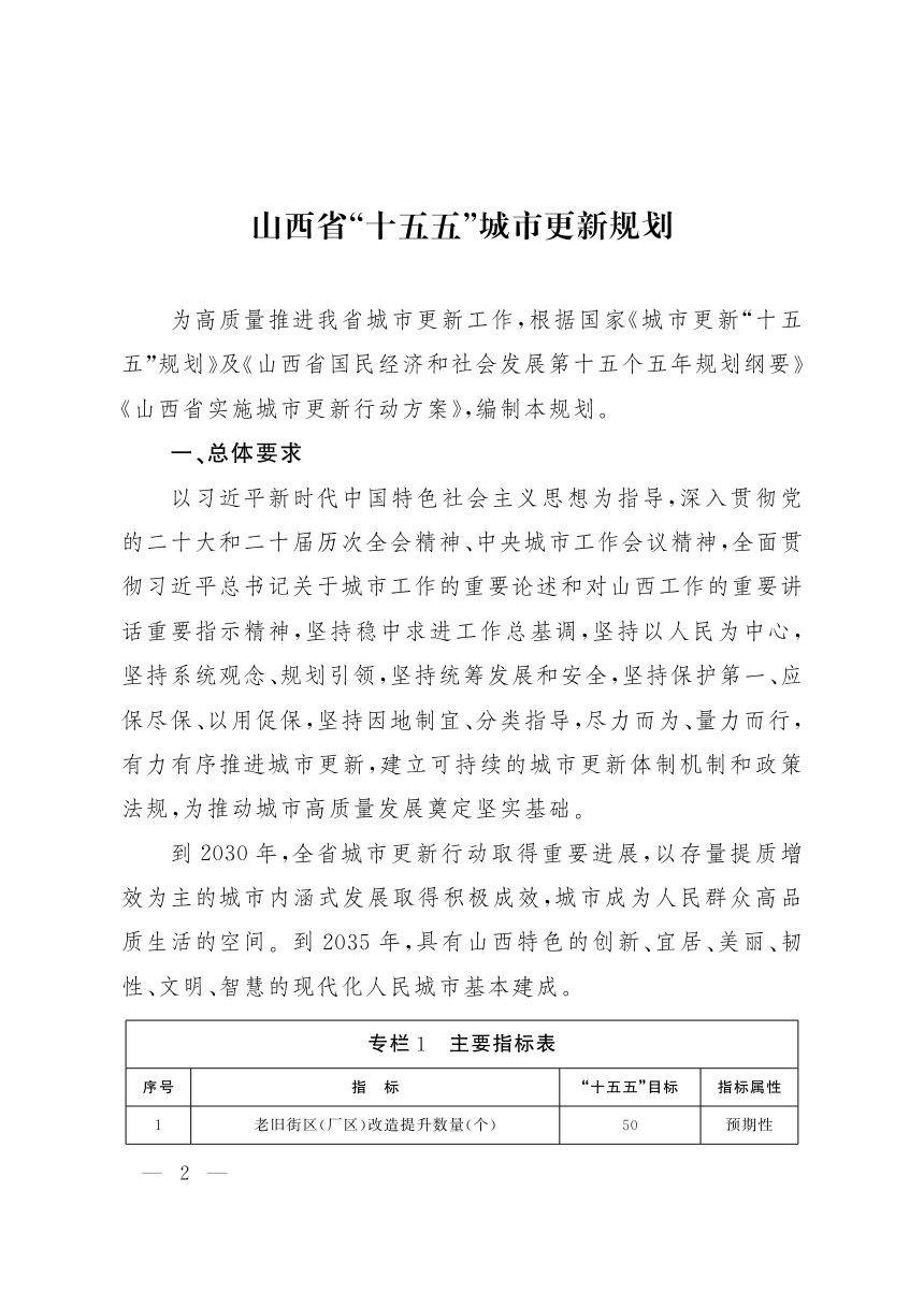 山西省“十五五”城市更新规划第2页